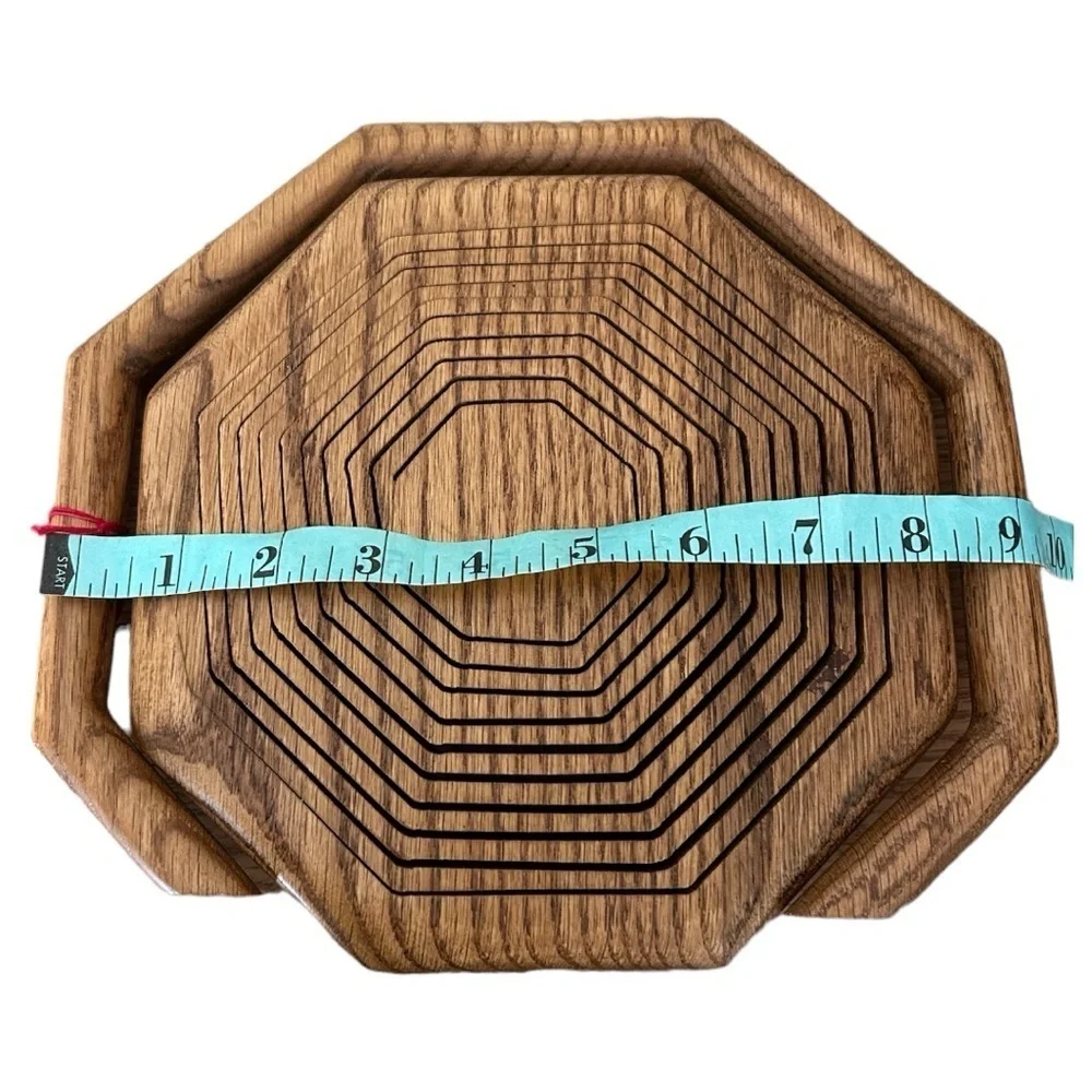 Vintage Folding Wooden Trivet Basket Handmade Expandable Fruit Bread Basket